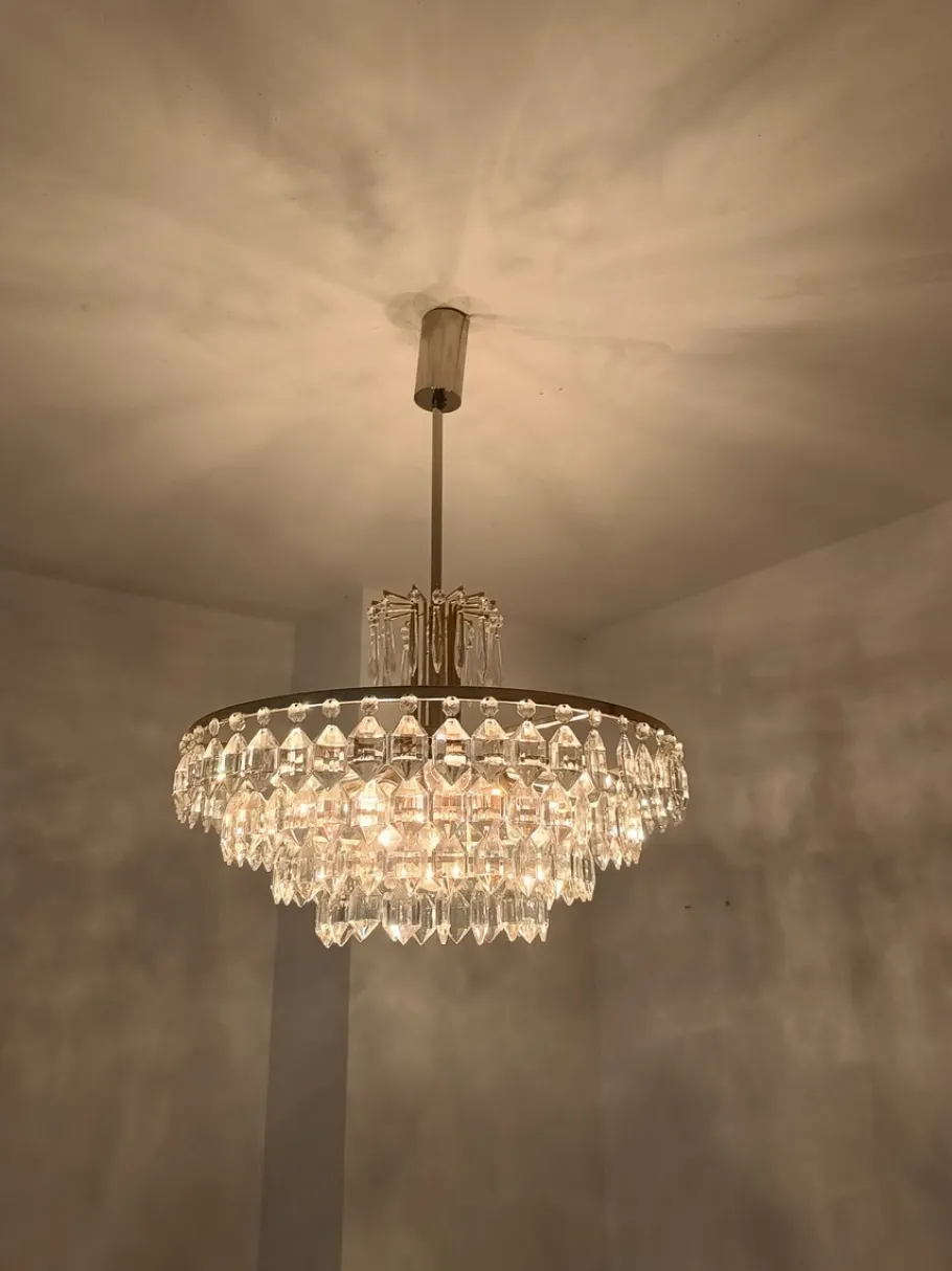 Online Pamono Austrian Chandelier in Chrom and Crystal Glass from Bakalowits & Söhne, 1960s