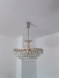Online Pamono Austrian Chandelier in Chrom and Crystal Glass from Bakalowits & Söhne, 1960s