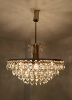 Online Pamono Austrian Chandelier in Chrom and Crystal Glass from Bakalowits & Söhne, 1960s