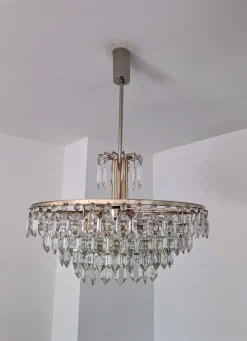 Online Pamono Austrian Chandelier in Chrom and Crystal Glass from Bakalowits & Söhne, 1960s