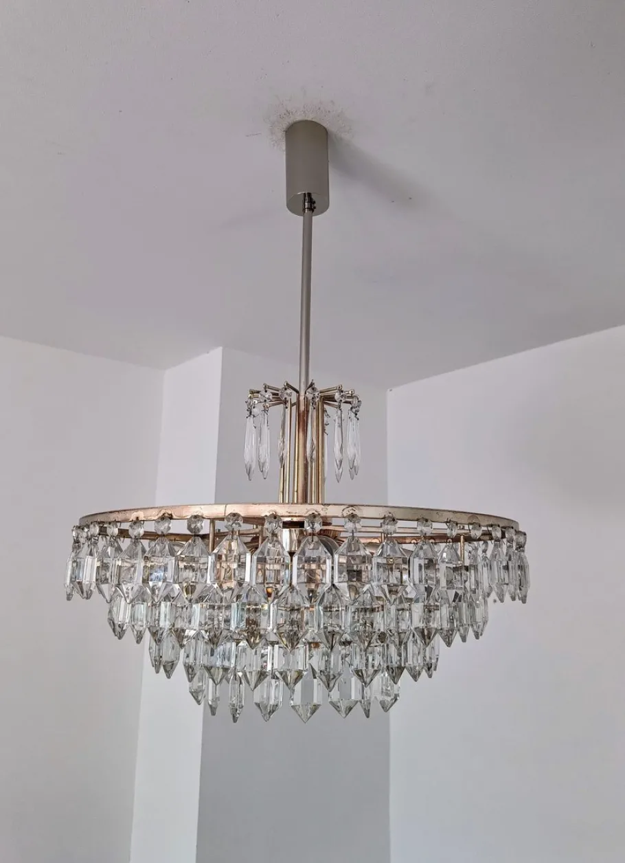 Online Pamono Austrian Chandelier in Chrom and Crystal Glass from Bakalowits & Söhne, 1960s