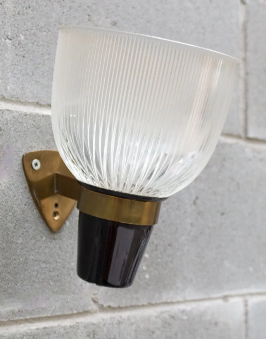 Online Pamono Azucena LP5 Brass and Glass Wall Light by Ignazio Gardella, 1950s