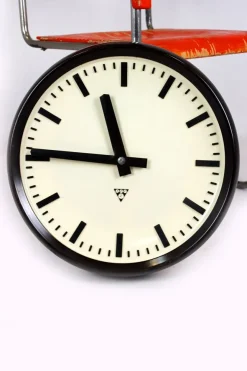 Clearance Pamono Bakelite Station Clock Wall Lamp from Pragotron, 1950s