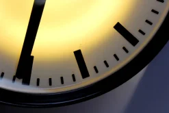 Clearance Pamono Bakelite Station Clock Wall Lamp from Pragotron, 1950s