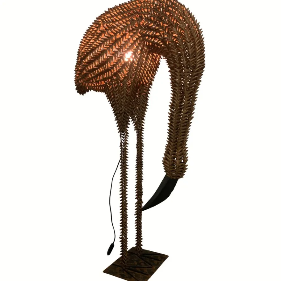 Pamono Bamboo and Rattan Bird Lamp, 1960s