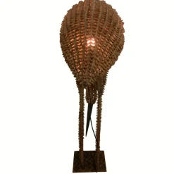 Pamono Bamboo and Rattan Bird Lamp, 1960s