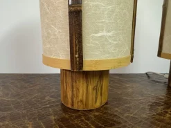 Sale Pamono Bamboo and Rice Paper Table Lamps in the style of George Nakashima, 1960s, Set of 2