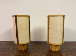 Sale Pamono Bamboo and Rice Paper Table Lamps in the style of George Nakashima, 1960s, Set of 2