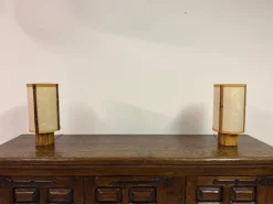 Sale Pamono Bamboo and Rice Paper Table Lamps in the style of George Nakashima, 1960s, Set of 2
