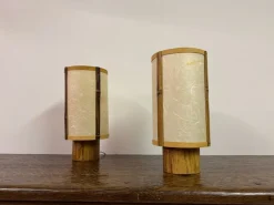 Sale Pamono Bamboo and Rice Paper Table Lamps in the style of George Nakashima, 1960s, Set of 2