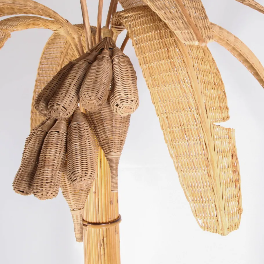 New Pamono Banana Lamp in Natural Rattan