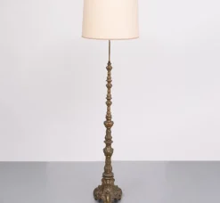 Online Pamono Baroque Revival Brass Floor Lamp, France, 1950s