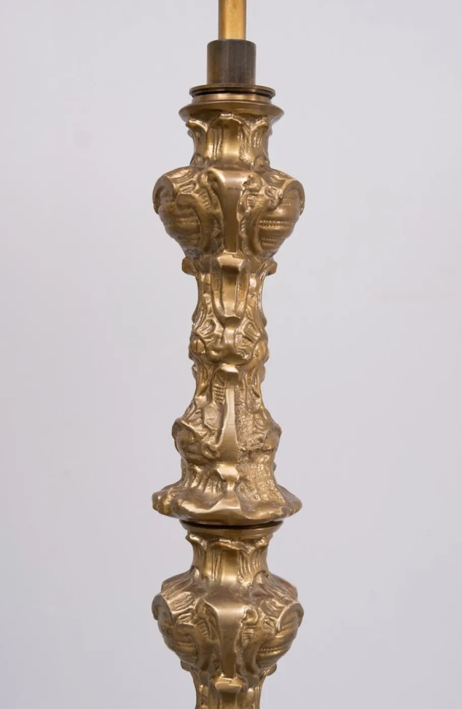 Online Pamono Baroque Revival Brass Floor Lamp, France, 1950s