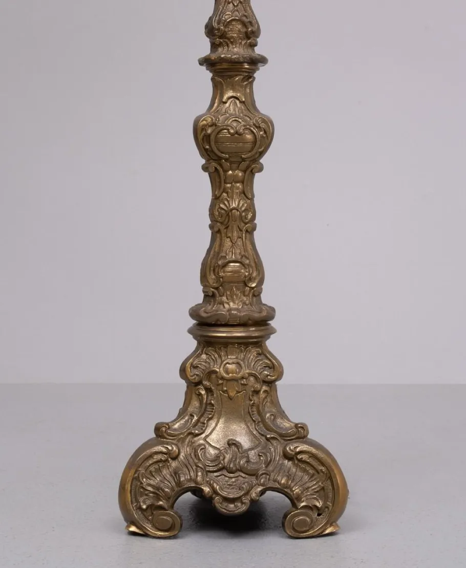 Online Pamono Baroque Revival Brass Floor Lamp, France, 1950s