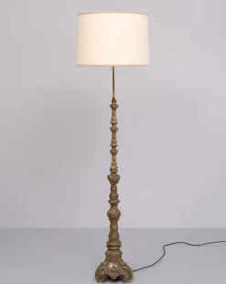 Online Pamono Baroque Revival Brass Floor Lamp, France, 1950s