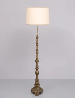 Online Pamono Baroque Revival Brass Floor Lamp, France, 1950s