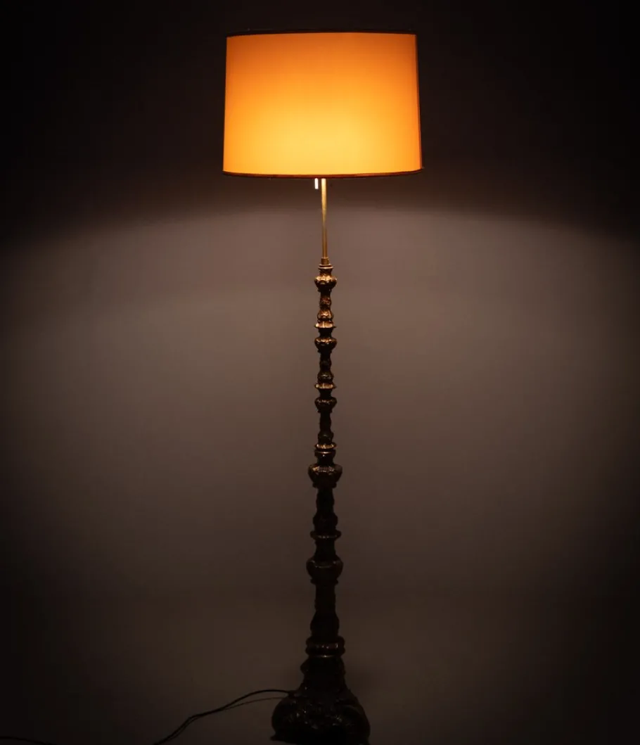 Online Pamono Baroque Revival Brass Floor Lamp, France, 1950s