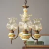 New Pamono Bassano Ceramic Suspension Chandelier, 1950s