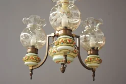 New Pamono Bassano Ceramic Suspension Chandelier, 1950s