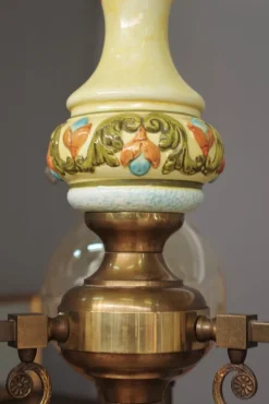 New Pamono Bassano Ceramic Suspension Chandelier, 1950s