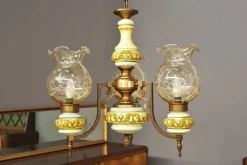 New Pamono Bassano Ceramic Suspension Chandelier, 1950s