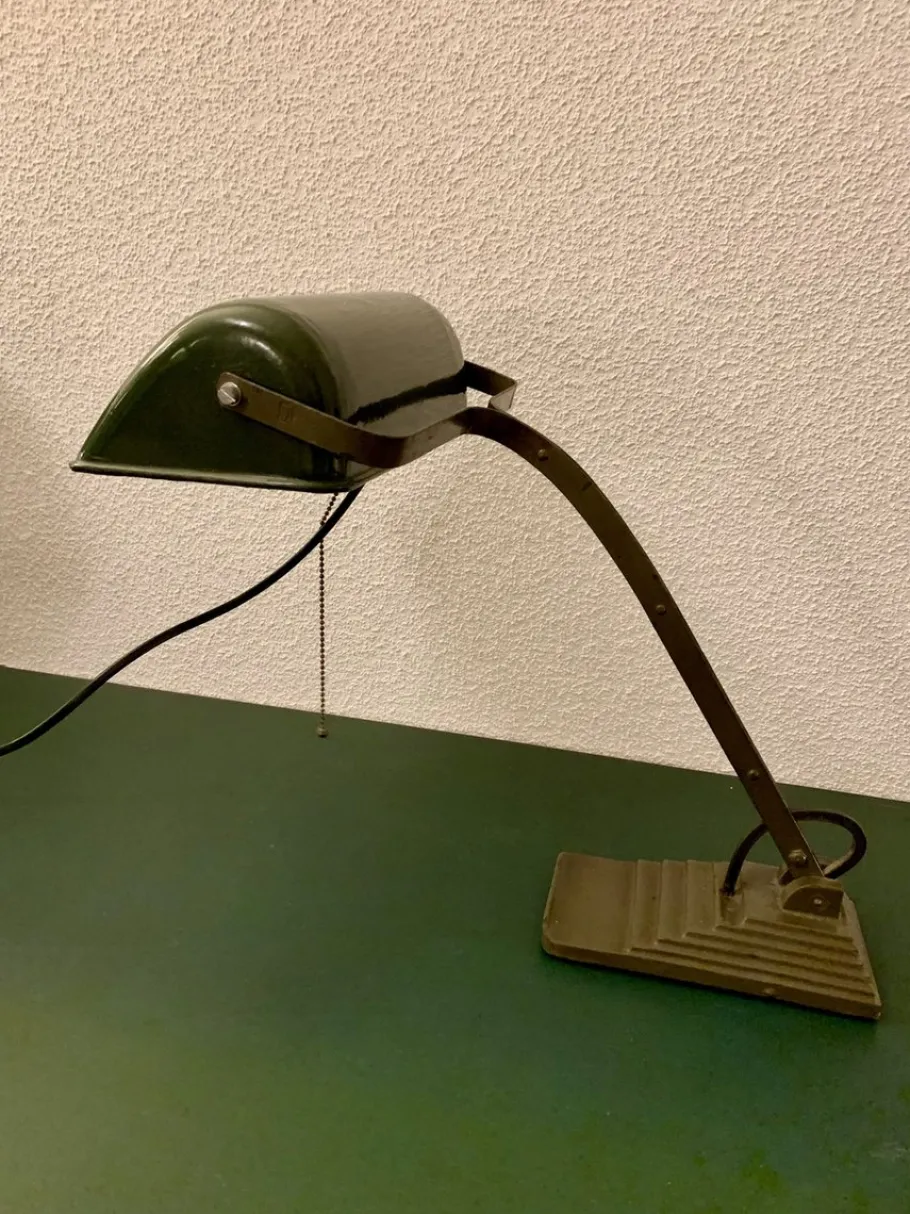 New Pamono Bauhaus Bankers Lamp, 1930