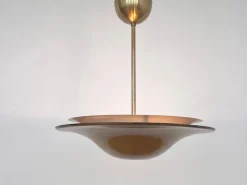 Online Pamono Bauhaus Brass Chandelier with Indirect Light, 1930s