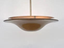Online Pamono Bauhaus Brass Chandelier with Indirect Light, 1930s