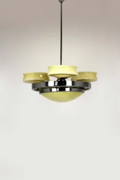 Online Pamono Bauhaus Chrome Chandelier from Zukov, 1940s