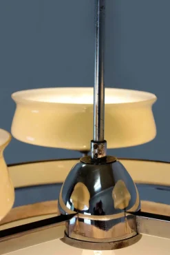 Online Pamono Bauhaus Chrome Chandelier from Zukov, 1940s