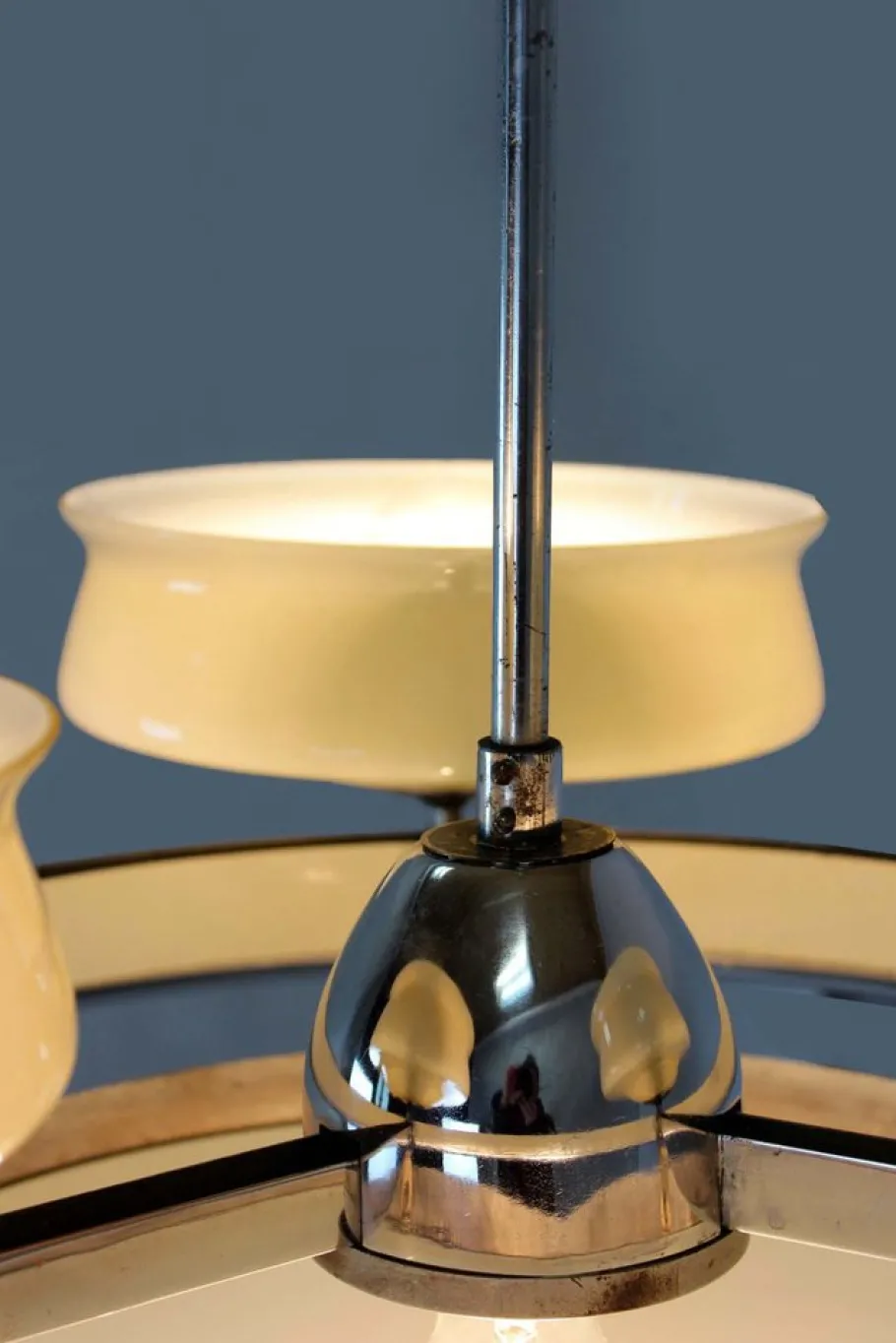 Online Pamono Bauhaus Chrome Chandelier from Zukov, 1940s