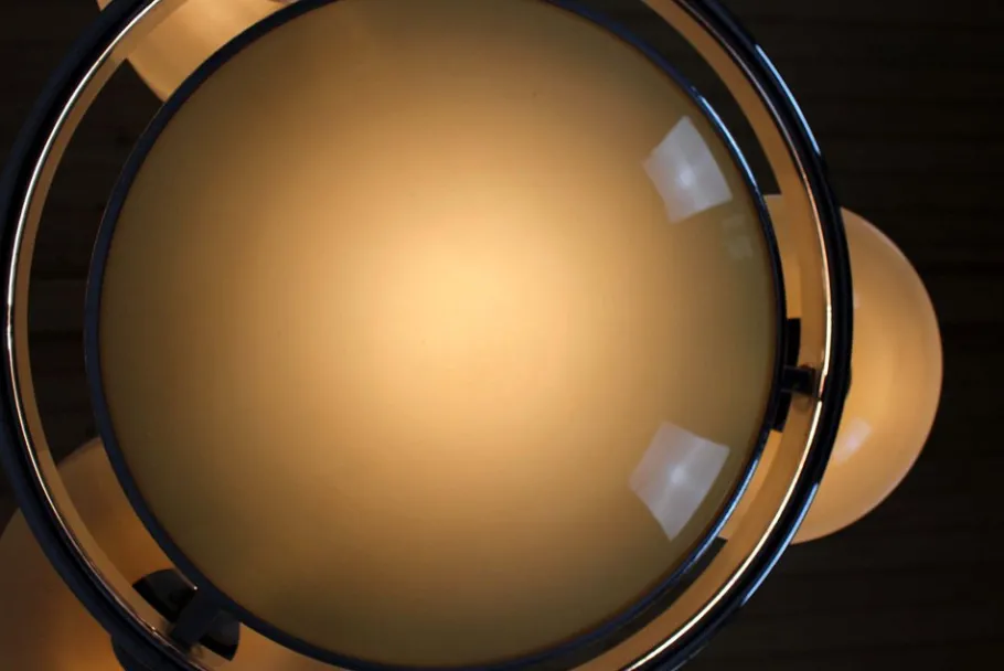 Online Pamono Bauhaus Chrome Chandelier from Zukov, 1940s