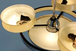 Online Pamono Bauhaus Chrome Chandelier from Zukov, 1940s