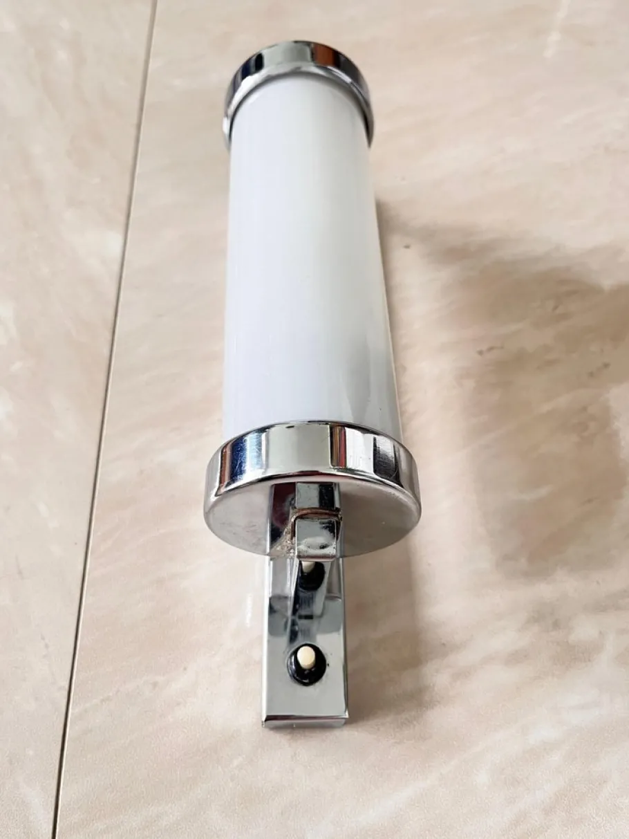 New Pamono Bauhaus Chrome Milk Glass Wall Lamp, 1930s