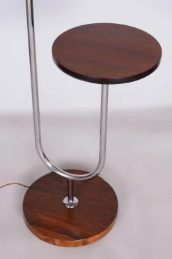 Clearance Pamono Bauhaus Floor Lamp in Walnut and Chrome, 1930s