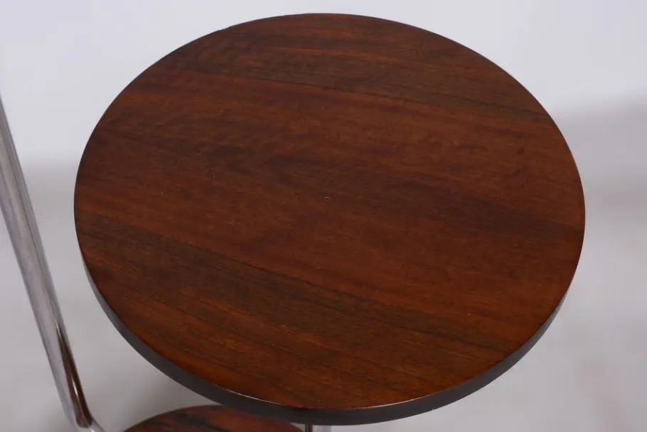 Clearance Pamono Bauhaus Floor Lamp in Walnut and Chrome, 1930s