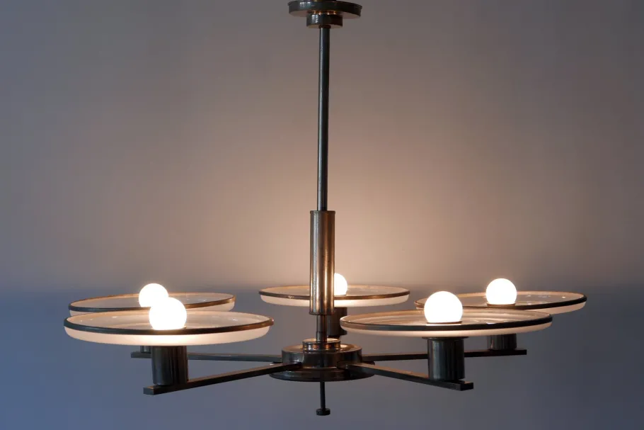 Clearance Pamono Bauhaus German Chandelier, 1930s