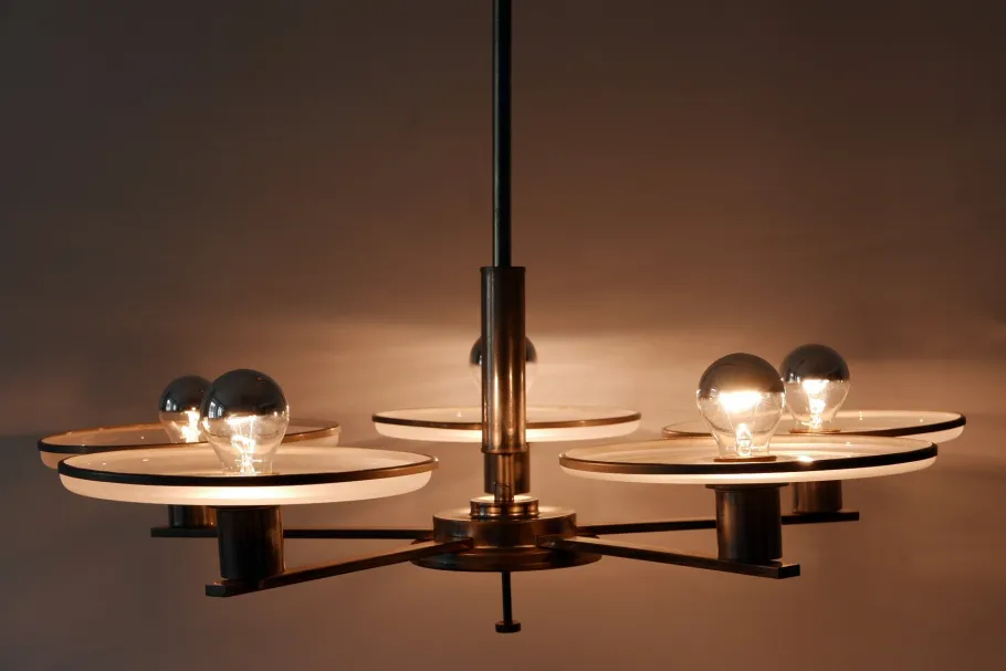 Clearance Pamono Bauhaus German Chandelier, 1930s