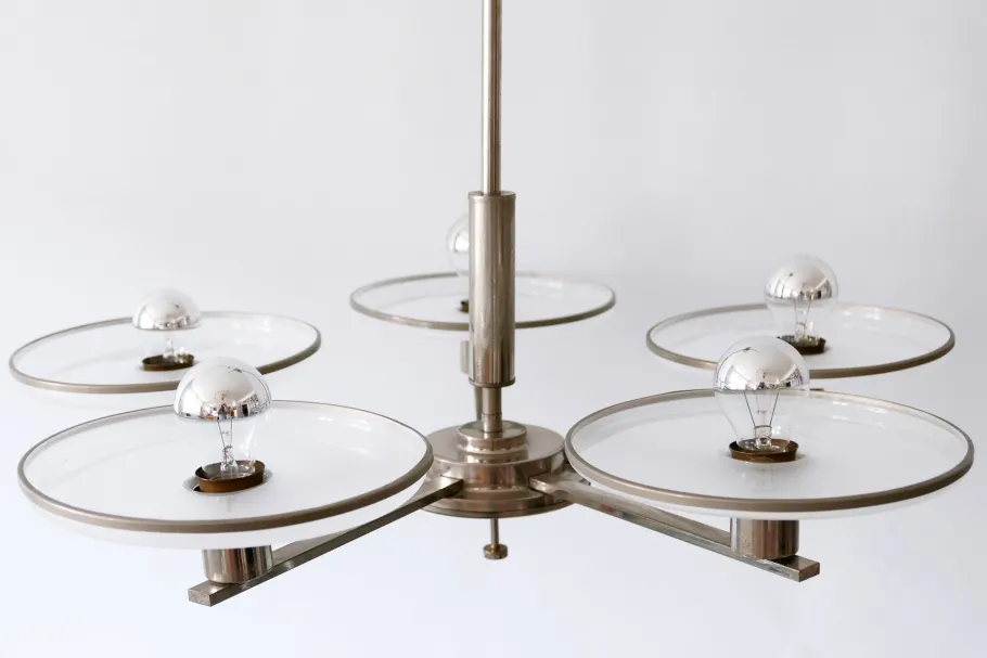Clearance Pamono Bauhaus German Chandelier, 1930s