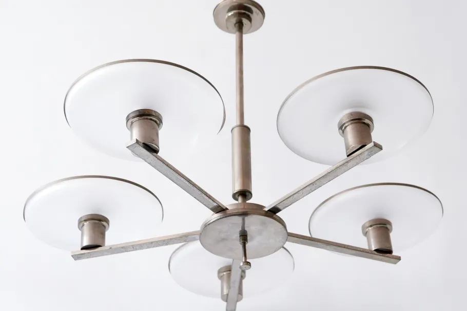 Clearance Pamono Bauhaus German Chandelier, 1930s
