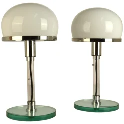 Discount Pamono Bauhaus Table Lamps by Wilhelm Wagenfeld, 1980s, Set of 2