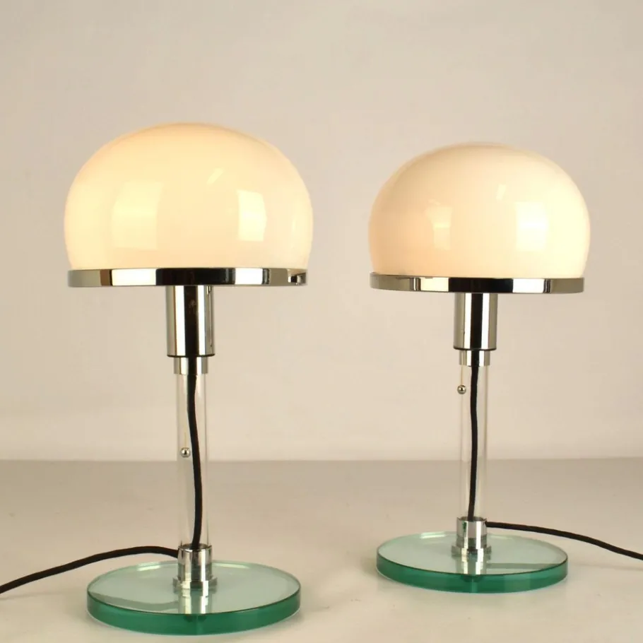 Discount Pamono Bauhaus Table Lamps by Wilhelm Wagenfeld, 1980s, Set of 2