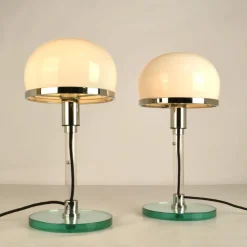 Discount Pamono Bauhaus Table Lamps by Wilhelm Wagenfeld, 1980s, Set of 2
