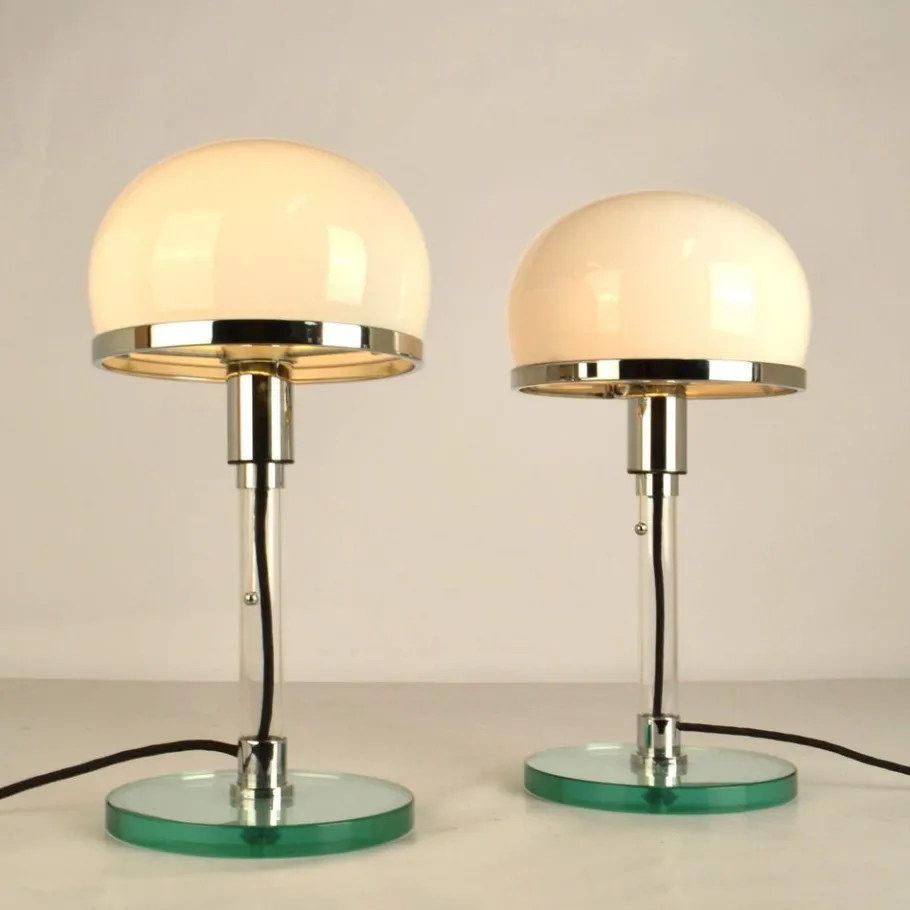 Discount Pamono Bauhaus Table Lamps by Wilhelm Wagenfeld, 1980s, Set of 2