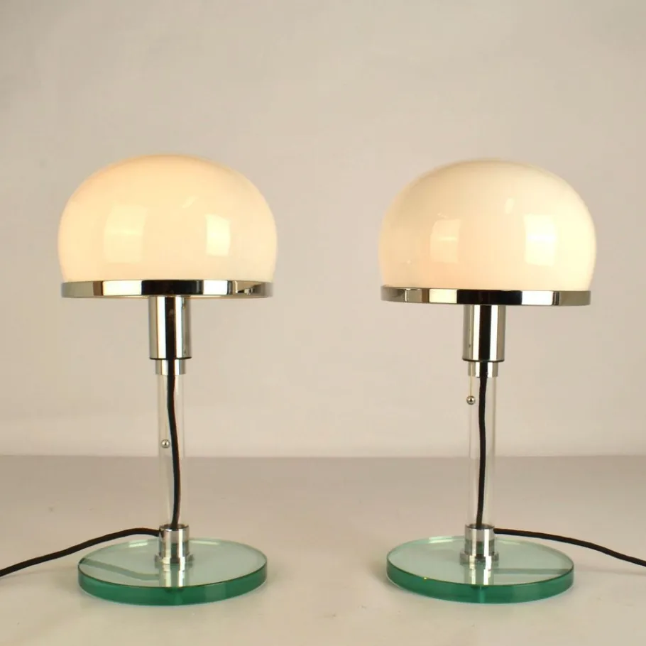 Discount Pamono Bauhaus Table Lamps by Wilhelm Wagenfeld, 1980s, Set of 2
