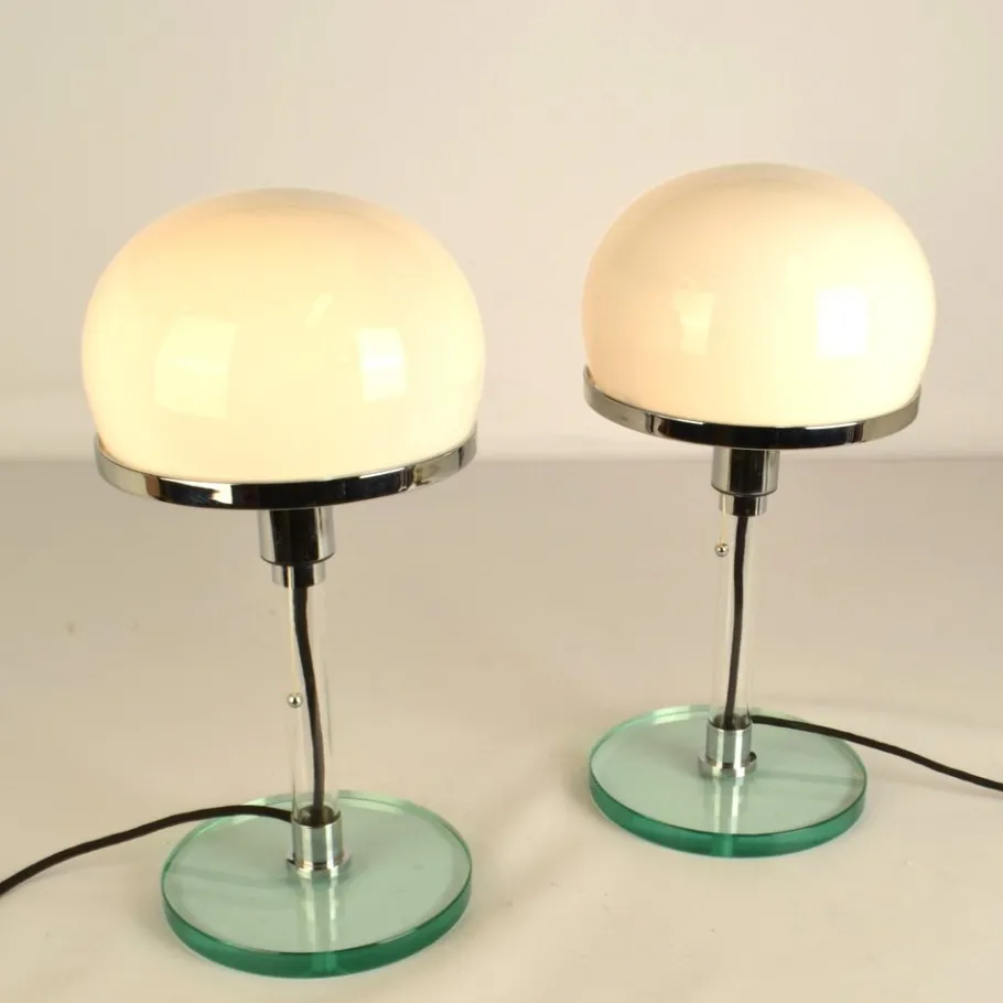 Discount Pamono Bauhaus Table Lamps by Wilhelm Wagenfeld, 1980s, Set of 2