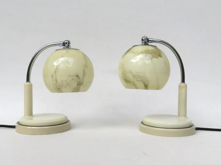 Discount Pamono Bauhaus Table Lights by Marianne Brandt for Ruppel Werke, 1920s, Set of 2