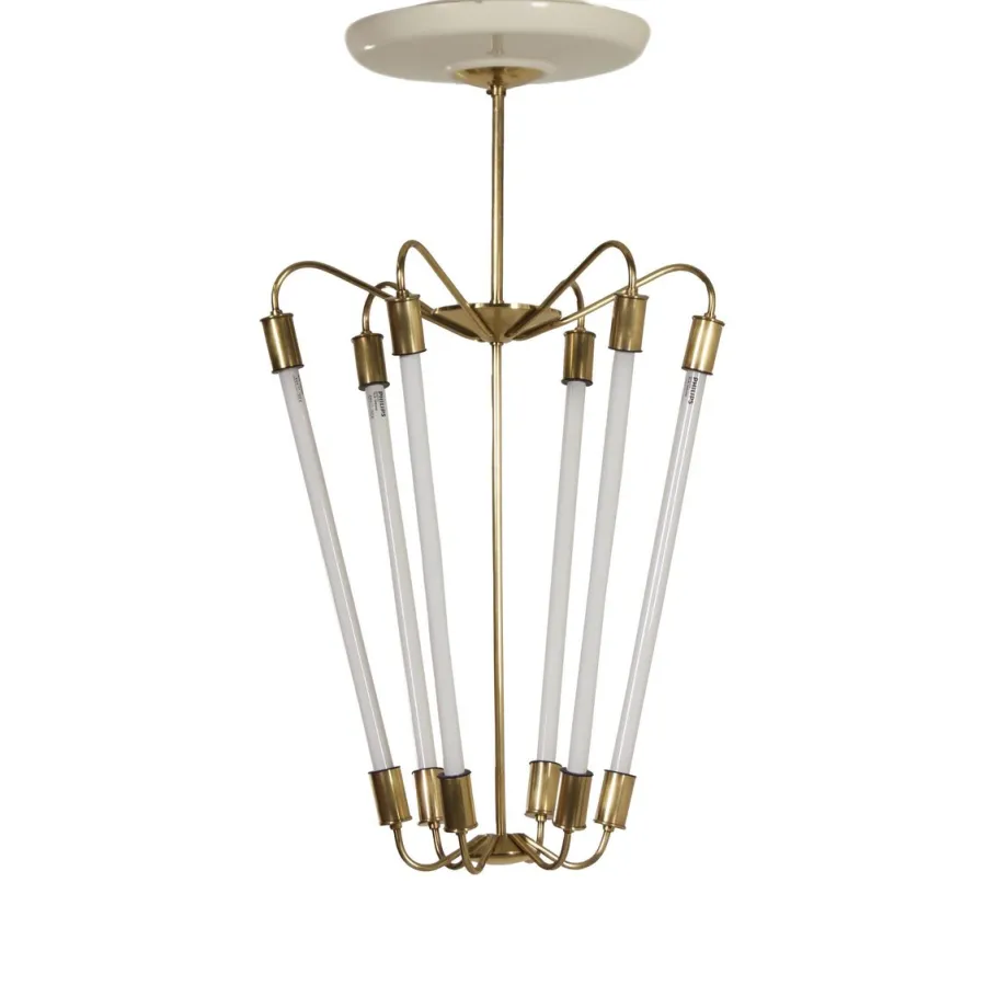 Online Pamono Bauhaus Tl KH 620 Pendant Light in Brass from Technische Unie, 1950s