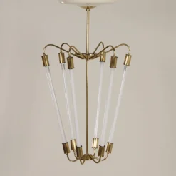 Online Pamono Bauhaus Tl KH 620 Pendant Light in Brass from Technische Unie, 1950s