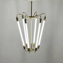 Online Pamono Bauhaus Tl KH 620 Pendant Light in Brass from Technische Unie, 1950s